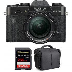 Cámara mirrorless Fujifilm XT30 + XF 18-55mm f/2.8-4 R LM OIS Negro + SanDisk 256GB UHS-I SDXC 170 MB/s + Bolsa-1