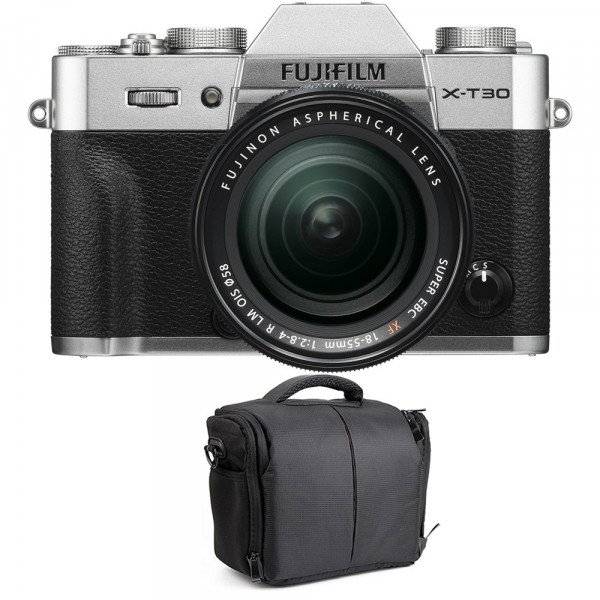 Cámara mirrorless Fujifilm XT30 + XF 18-55mm f/2.8-4 R LM OIS Silver + Bolsa-1