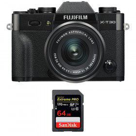 Cámara mirrorless Fujifilm XT30 + XC 15-45mm f/3.5-5.6 OIS PZ Negro + SanDisk 64GB UHS-I SDXC 170 MB/s-1