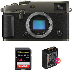 Cámara mirrorless Fujifilm X-Pro3 Cuerpo Dura Black + SanDisk 64GB Extreme Pro UHS-I SDXC 170 MB/s + 2 Fujifilm NP-W126S-1