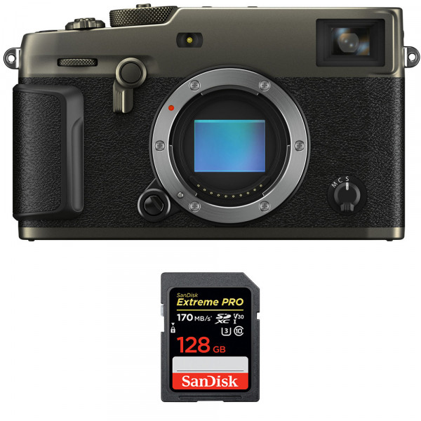 Appareil photo hybride Fujifilm XPro 3 Nu Dura Black + SanDisk 128GB Extreme Pro UHS-I SDXC 170 MB/s-1
