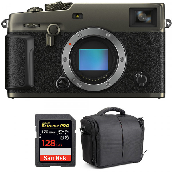 Appareil photo hybride Fujifilm XPro 3 Nu Dura Black + SanDisk 128GB Extreme Pro UHS-I SDXC 170 MB/s + Sac-1