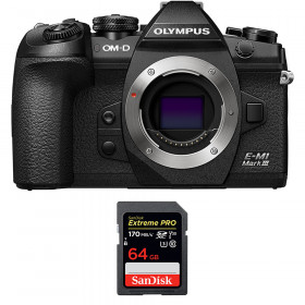 Appareil photo hybride Olympus OMD E-M1 III Nu + SanDisk 64GB Extreme Pro UHS-I SDXC 170 MB/s-1