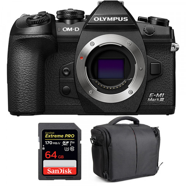 Olympus OM-D E-M1 Mark III Cuerpo + SanDisk 64GB Extreme Pro UHS-I SDXC 170 MB/s + Bolsa - Cámara mirrorless-1