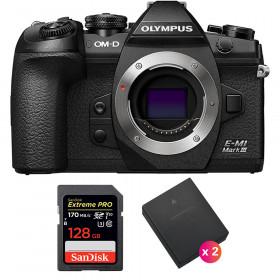 Olympus OMD E-M1 III Nu + SanDisk 128GB Extreme Pro UHS-I SDXC 170 MB/s + 2 Olympus BLH-1 - Appareil Photo Hybride-1