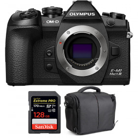 Olympus OMD E-M1 III Nu + SanDisk 128GB Extreme Pro UHS-I SDXC 170 MB/s + Sac - Appareil Photo Hybride-1