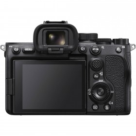 Vue arrière du boîtier nu Sony A7S III montrant écran et commandes
