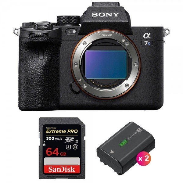 Sony A7S III Nu + SanDisk 64GB Extreme PRO UHS-II SDXC 300 MB/s + 2 Sony NP-FZ100 - Appareil Photo Professionnel-1