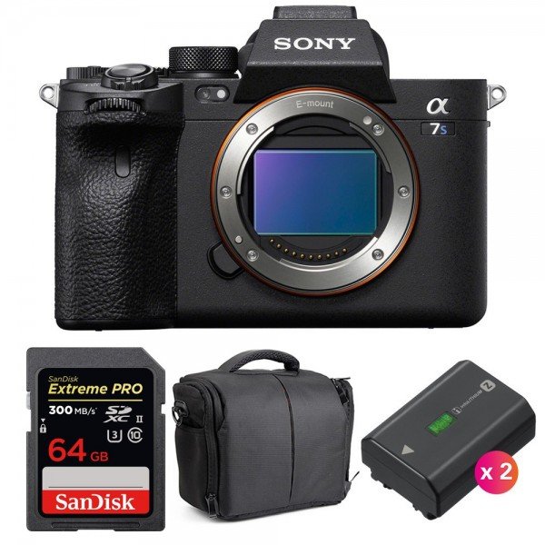 Sony A7S III Nu + SanDisk 64GB Extreme PRO UHS-II SDXC 300 MB/s + 2 Sony NP-FZ100 + Sac - Appareil Photo Professionnel-1