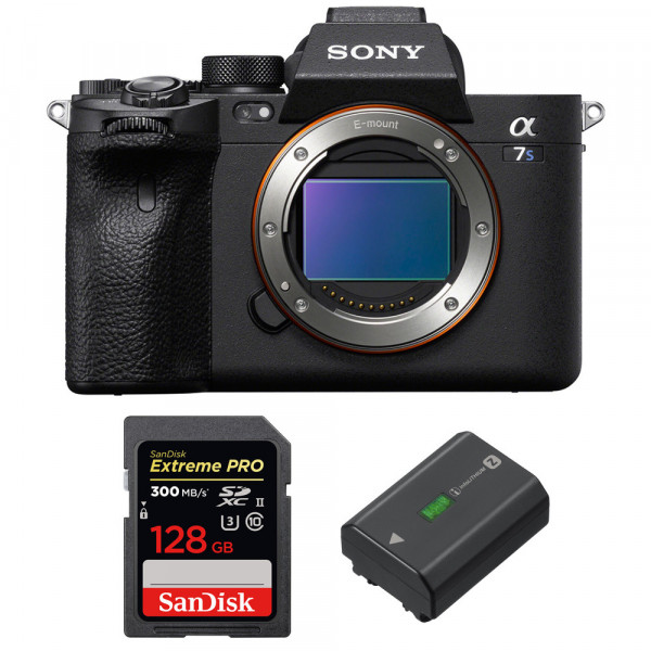 Sony A7S III Nu + SanDisk 128GB Extreme PRO UHS-II SDXC 300 MB/s + Sony NP-FZ100 - Appareil Photo Professionnel-1