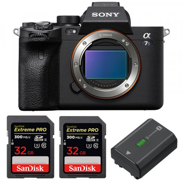 Sony A7S III Cuerpo + 2 SanDisk 32GB Extreme PRO UHS-II SDXC 300 MB/s + 1 Sony NP-FZ100 - Cámara mirrorless-1