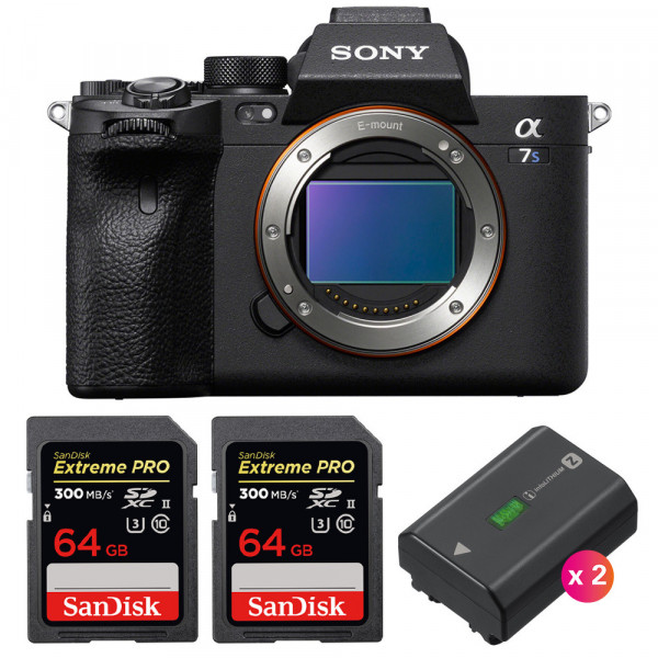 Sony Alpha 7S III Body + 2 SanDisk 64GB Extreme PRO UHS-II SDXC 300 MB/s + 2 Sony NP-FZ100 - Mirrorless camera-1