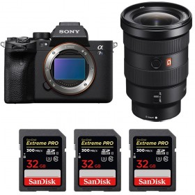 Sony A7S III + FE 16-35mm f/2.8 GM + 3 SanDisk 32GB Extreme PRO UHS-II SDXC 300 MB/s - Contenido de la caja
