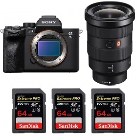 Sony A7S III + FE 16-35mm f/2.8 GM + 3 SanDisk 64GB Extreme PRO UHS-II SDXC 300 MB/s - Contenido de la caja