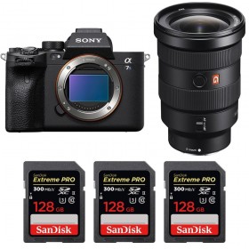 Sony A7S III + FE 16-35mm f/2.8 GM + 3 SanDisk 128GB Extreme PRO UHS-II SDXC 300 MB/s - Contenido de la caja