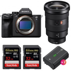 Sony A7S III + FE 16-35mm f/2.8 GM + 2 SanDisk 32GB Extreme PRO UHS-II 300 MB/s + 2 Sony NP-FZ100 - Contenido de la caja