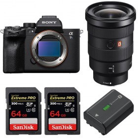Sony A7S III + FE 16-35mm F2.8 GM + 2 SanDisk 64GB Extreme PRO UHS-II 300 MB/s + 1 Sony NP-FZ100 - Contenu de la boite