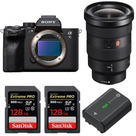 Sony A7S III + FE 16-35mm f/2.8 GM + 2 SanDisk 128GB Extreme PRO UHS-II 300 MB/s + 1 Sony NP-FZ100 - Contenido de la caja