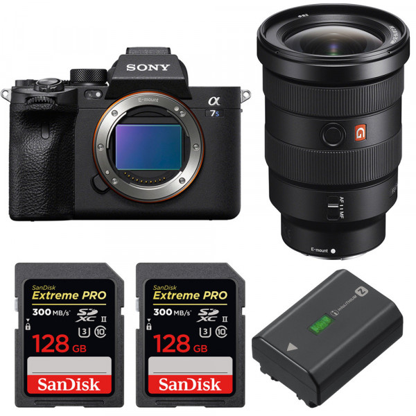 Sony A7S III + FE 16-35mm F2.8 GM + 2 SanDisk 128GB Extreme PRO UHS-II 300 MB/s + 1 Sony NP-FZ100 - Appareil Photo Professionnel