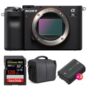 Cámara mirrorless Sony A7C Cuerpo Negro + SanDisk 128GB Extreme PRO UHS-II SDXC 300 MB/s + 2 Sony NP-FZ100 + Bolsa-1