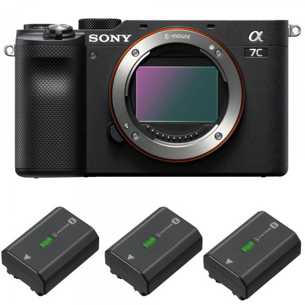 Appareil photo hybride Sony A7C Nu Noir + 3 Sony NP-FZ100-1