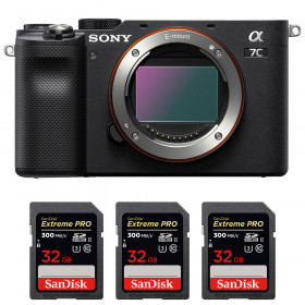 Cámara mirrorless Sony A7C Cuerpo Negro + 3 SanDisk 32GB Extreme PRO UHS-II SDXC 300 MB/s-1