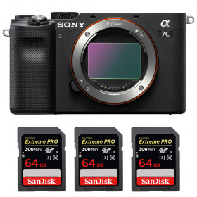 Cámara mirrorless Sony A7C Cuerpo Negro + 3 SanDisk 64GB Extreme PRO UHS-II SDXC 300 MB/s-1