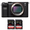 Sony A7C Cuerpo Negro + 2 SanDisk 128GB Extreme PRO UHS-II SDXC 300 MB/s - Camara mirrorless|MCZ DIRECT