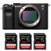 Sony A7C Nu Noir + 3 SanDisk 128GB Extreme PRO UHS-II SDXC 300 MB/s - Appareil Photo Hybride|MCZ DIRECT