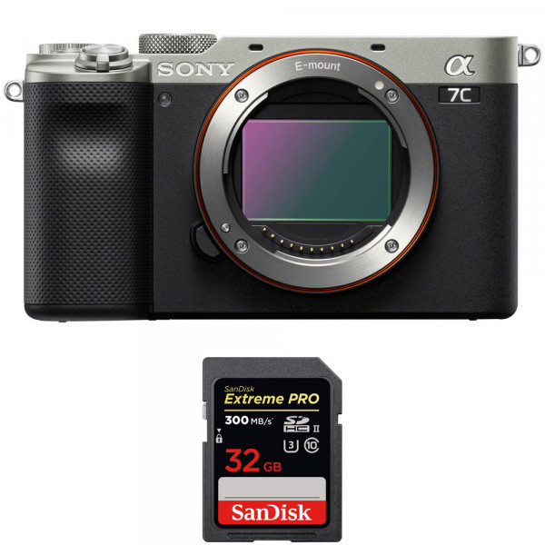Cámara mirrorless Sony A7C Cuerpo Silver + SanDisk 32GB Extreme PRO UHS-II SDXC 300 MB/s-1