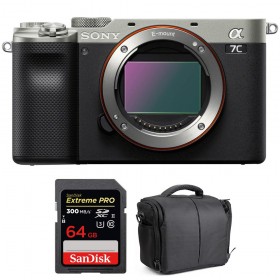 Sony Alpha a7C Body Silver + SanDisk 64GB Extreme PRO UHS-II SDXC 300 MB/s + Bag-1