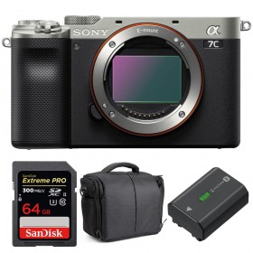 Sony Alpha a7C Body Silver + SanDisk 64GB Extreme PRO UHS-II SDXC 300 MB/s + Sony NP-FZ100 + Bag-1