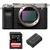 Sony A7C Nu Silver + SanDisk 128GB Extreme PRO UHS-II SDXC 300 MB/s + Sony NP-FZ100 - Appareil Photo Hybride|MCZ DIRECT