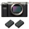 Sony Alpha a7C Body Silver + 2 Sony NP-FZ100|MCZ DIRECT