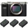 Sony Alpha a7C Body Silver + 3 Sony NP-FZ100|MCZ DIRECT