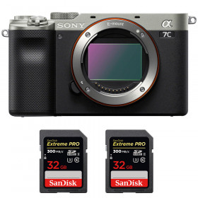 Appareil photo hybride Sony A7C Nu Silver + 2 SanDisk 32GB Extreme PRO UHS-II SDXC 300 MB/s-1