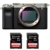 Sony Alpha a7C Body Silver + 2 SanDisk 32GB Extreme PRO UHS-II SDXC 300 MB/s|MCZ DIRECT