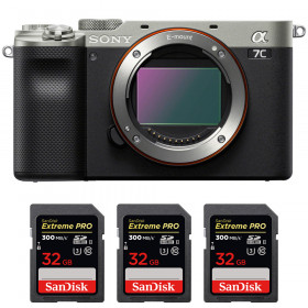 Appareil photo hybride Sony A7C Nu Silver + 3 SanDisk 32GB Extreme PRO UHS-II SDXC 300 MB/s-1