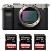 Sony Alpha a7C Body Silver + 3 SanDisk 32GB Extreme PRO UHS-II SDXC 300 MB/s|MCZ DIRECT