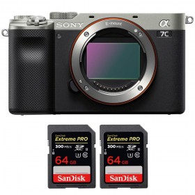 Sony Alpha a7C Body Silver + 2 SanDisk 64GB Extreme PRO UHS-II SDXC 300 MB/s-1