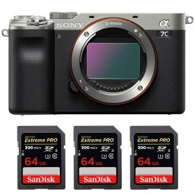 Sony Alpha a7C Body Silver + 3 SanDisk 64GB Extreme PRO UHS-II SDXC 300 MB/s-1