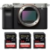 Sony A7C Cuerpo Silver + 3 SanDisk 64GB Extreme PRO UHS-II SDXC 300 MB/s - Cámara mirrorless|MCZ DIRECT
