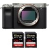 Sony Alpha a7C Body Silver + 2 SanDisk 128GB Extreme PRO UHS-II SDXC 300 MB/s|MCZ DIRECT
