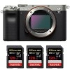 Sony Alpha a7C Body Silver + 3 SanDisk 128GB Extreme PRO UHS-II SDXC 300 MB/s|MCZ DIRECT