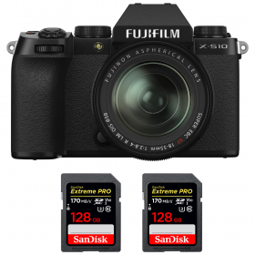 Fujifilm X-S10 + XF 18-55mm f/2.8-4 R LM OIS + 2 SanDisk 128GB Extreme Pro UHS-I SDXC 170 MB/s-1