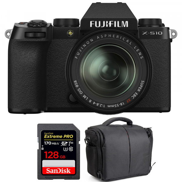 Fujifilm X-S10 + XF 18-55mm f/2.8-4 R LM OIS + SanDisk 128GB Extreme Pro UHS-I SDXC 170 MB/s + Camera Bag-1