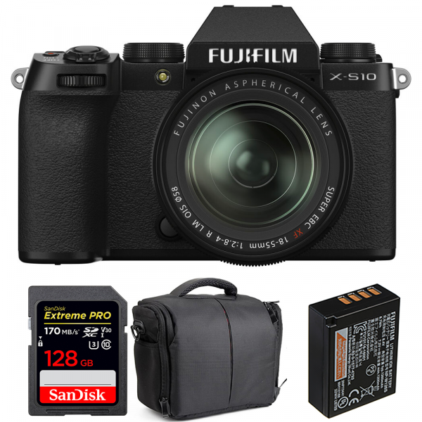 Fujifilm X-S10 + XF 18-55mm f/2.8-4 R LM OIS + SanDisk 128GB Extreme Pro UHS-I SDXC 170 MB/s + Fujifilm NP-W126S  + Bolsa-1