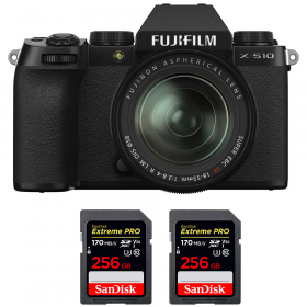 Fujifilm X-S10 + XF 18-55mm f/2.8-4 R LM OIS + 2 SanDisk 256GB Extreme Pro UHS-I SDXC 170 MB/s-1