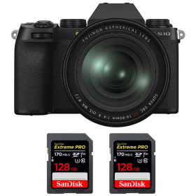 Fujifilm X-S10 + XF 16-80 F/4 WR + 2 SanDisk 128GB Extreme Pro UHS-I SDXC 170 MB/s-1
