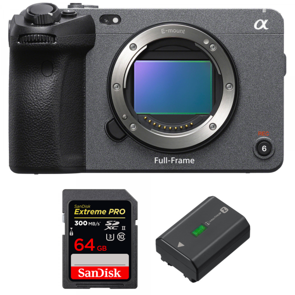 Sony FX3 Cinema camera + SanDisk 64GB Extreme PRO UHS-II SDXC 300 MB/s + Sony NP-FZ100-1